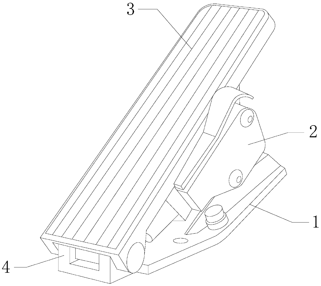 Brake pedal of construction machinery for preventing slip by blowing with air bag