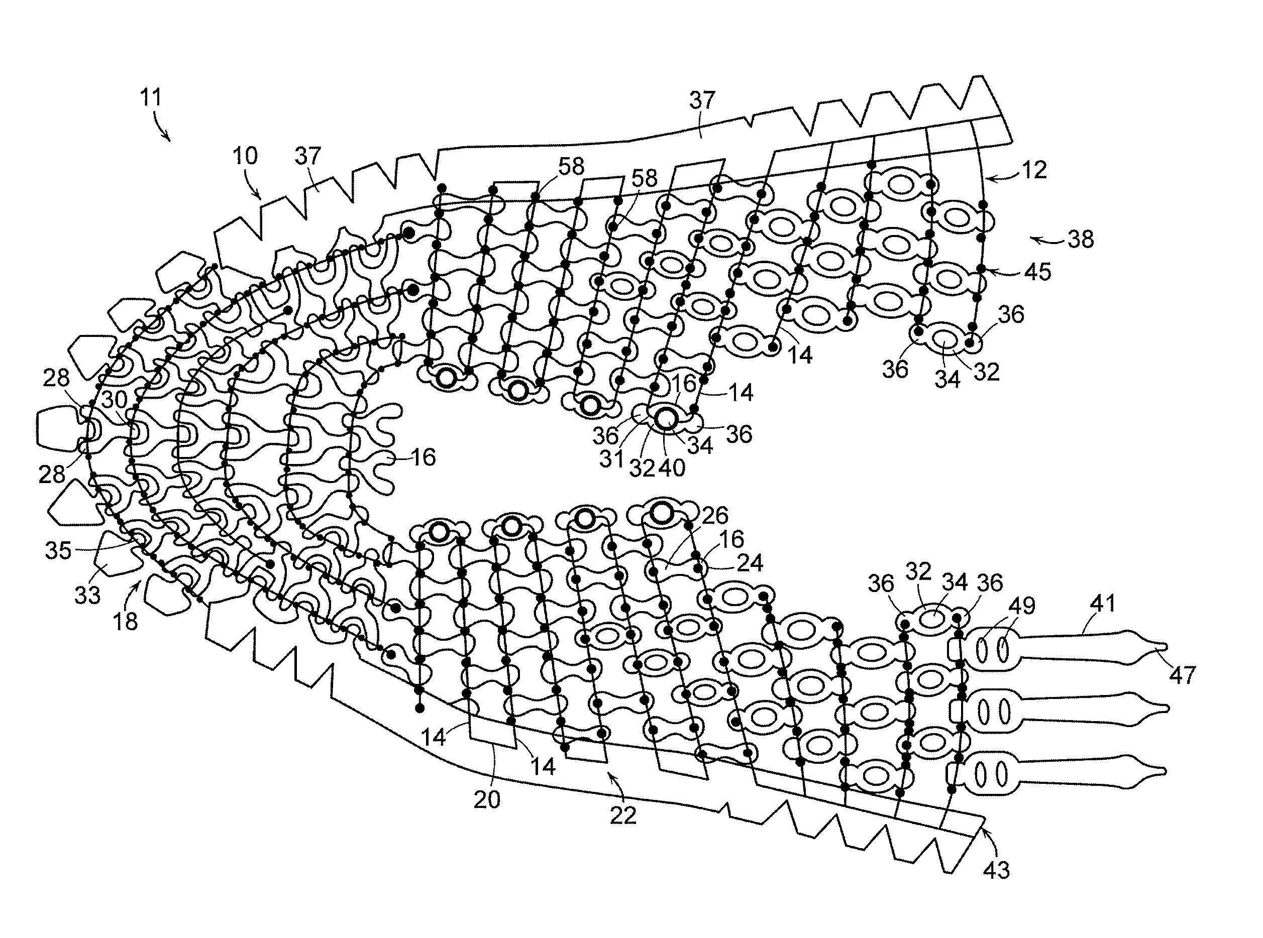 Material formed of multiple links and method of forming same