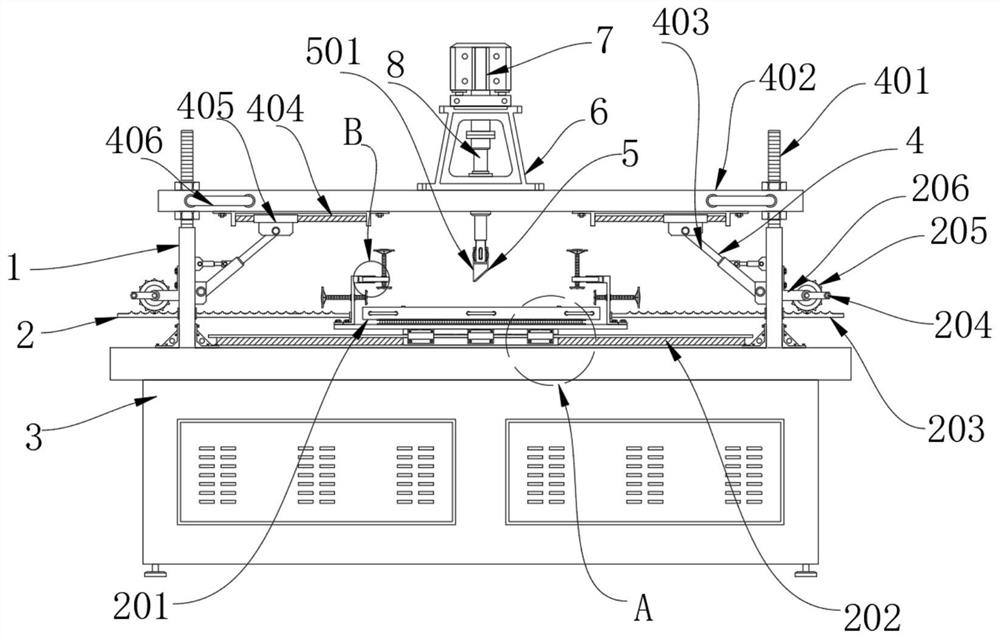 Hardware mold beveling device with multidirectional adjusting function