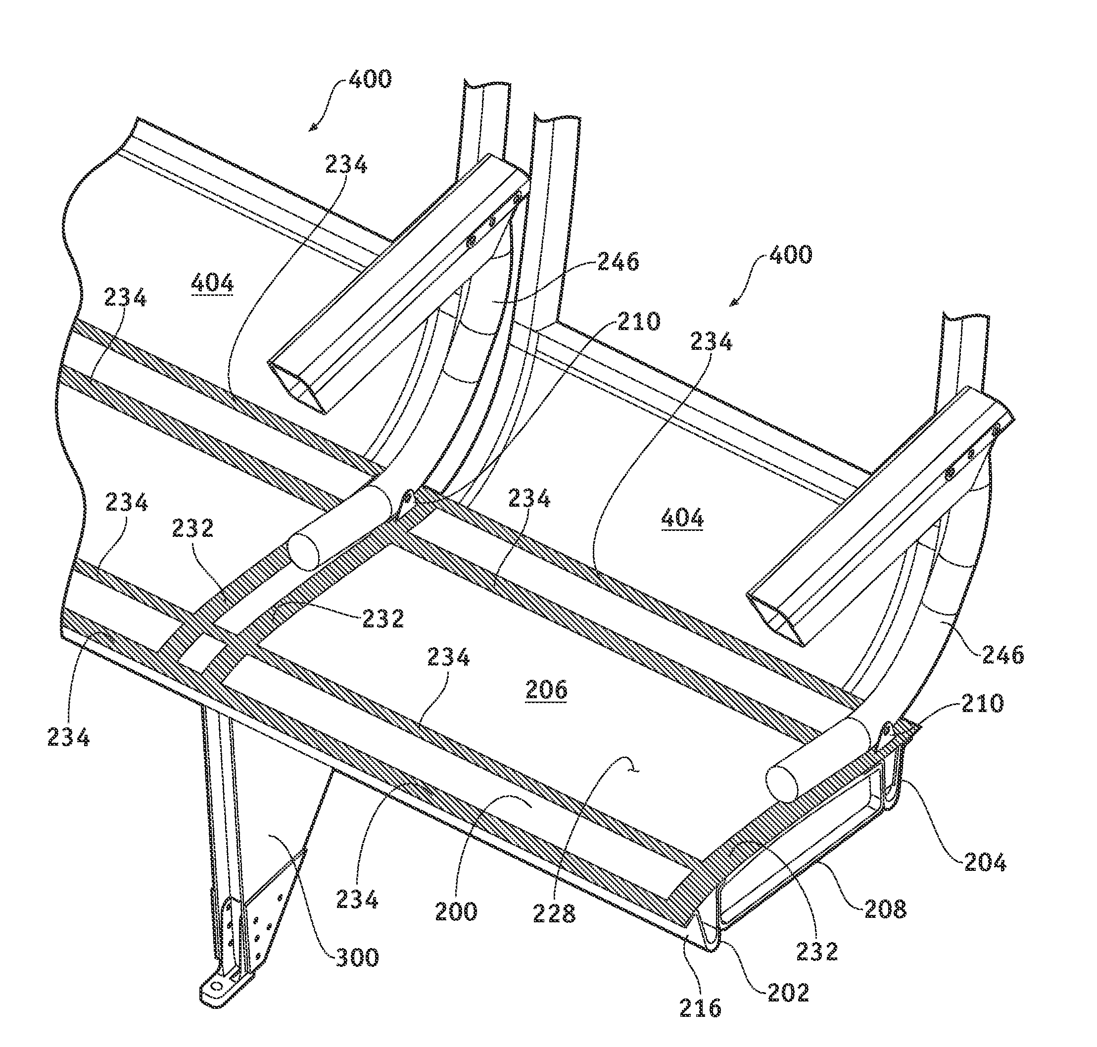 Composite seat pan structure for a lightweight aircraft seat assembly