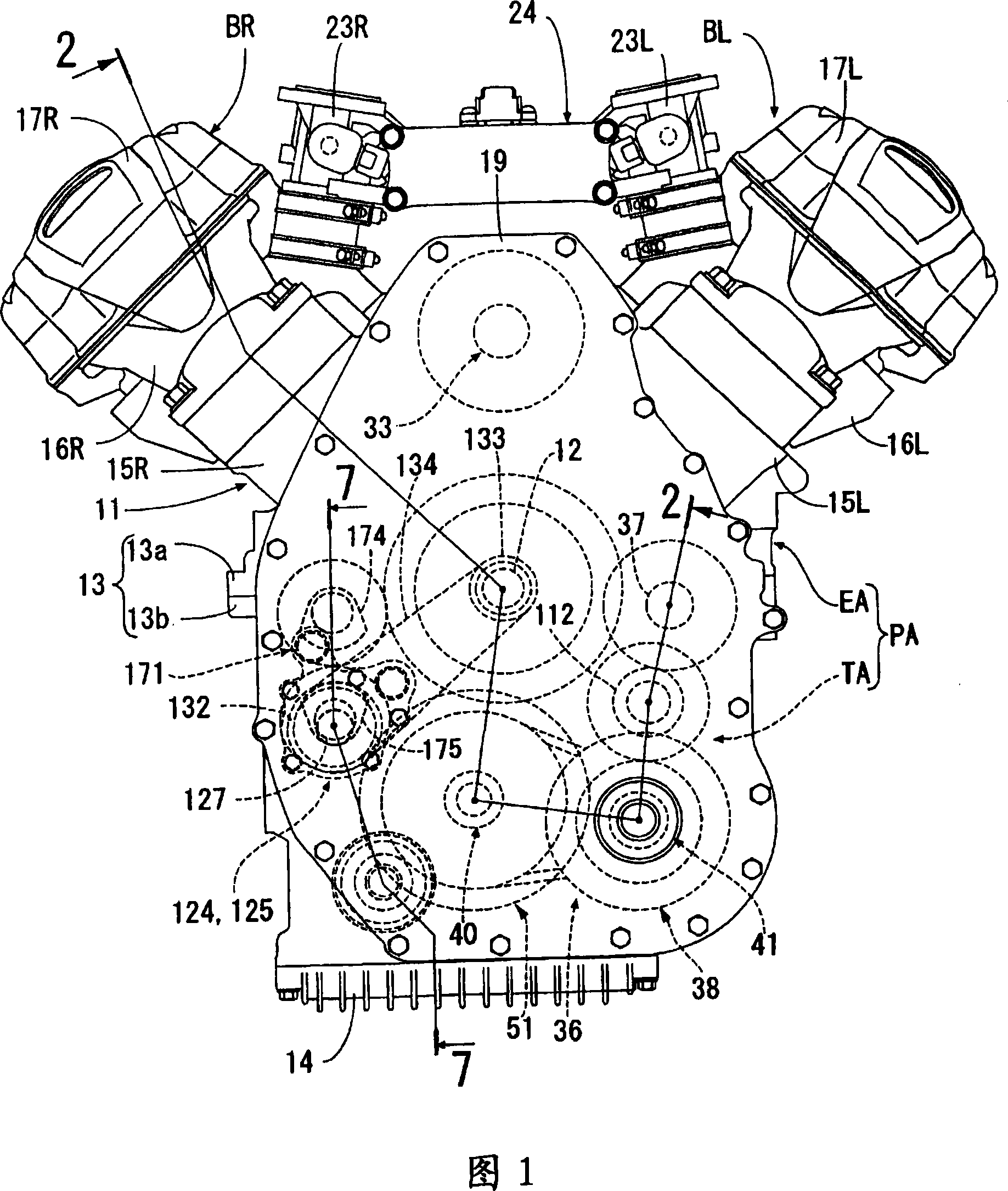 Power unit for two-wheel motorcycle