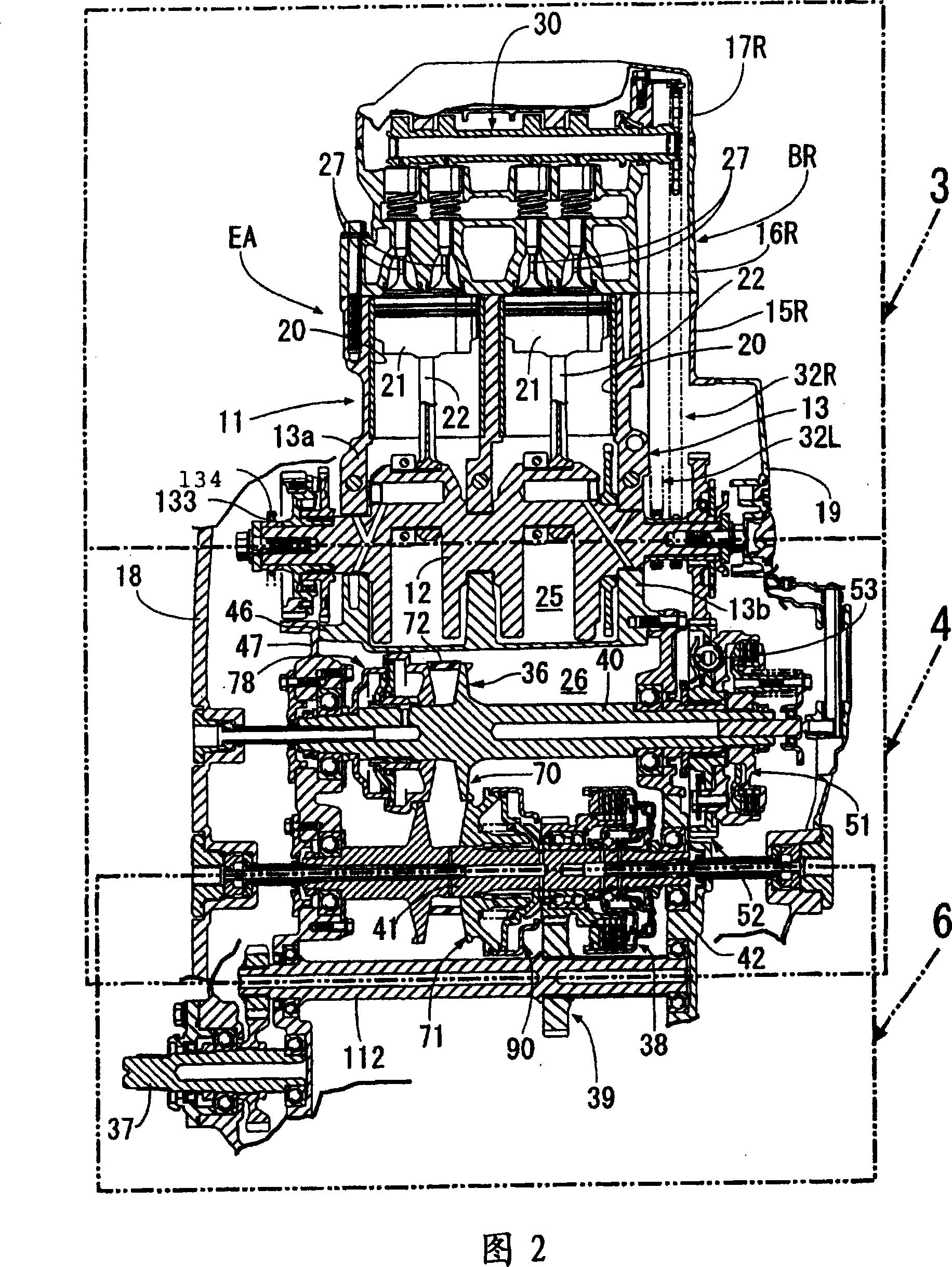 Power unit for two-wheel motorcycle