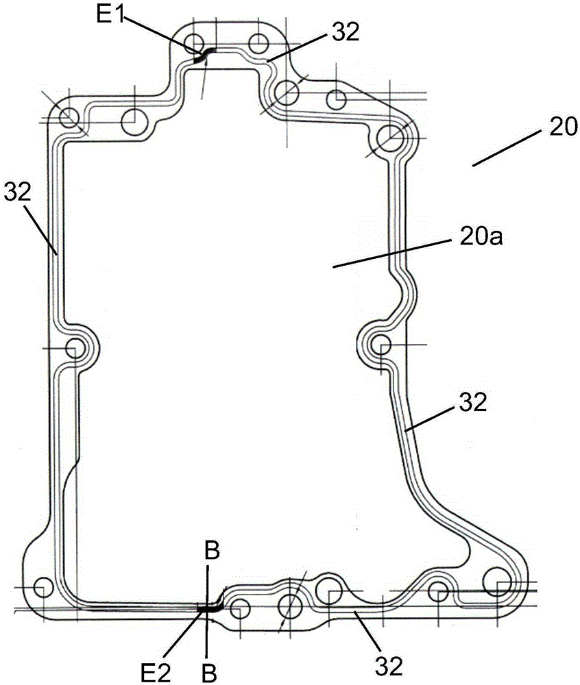 Sealing structure for sealing plurality of combination surfaces