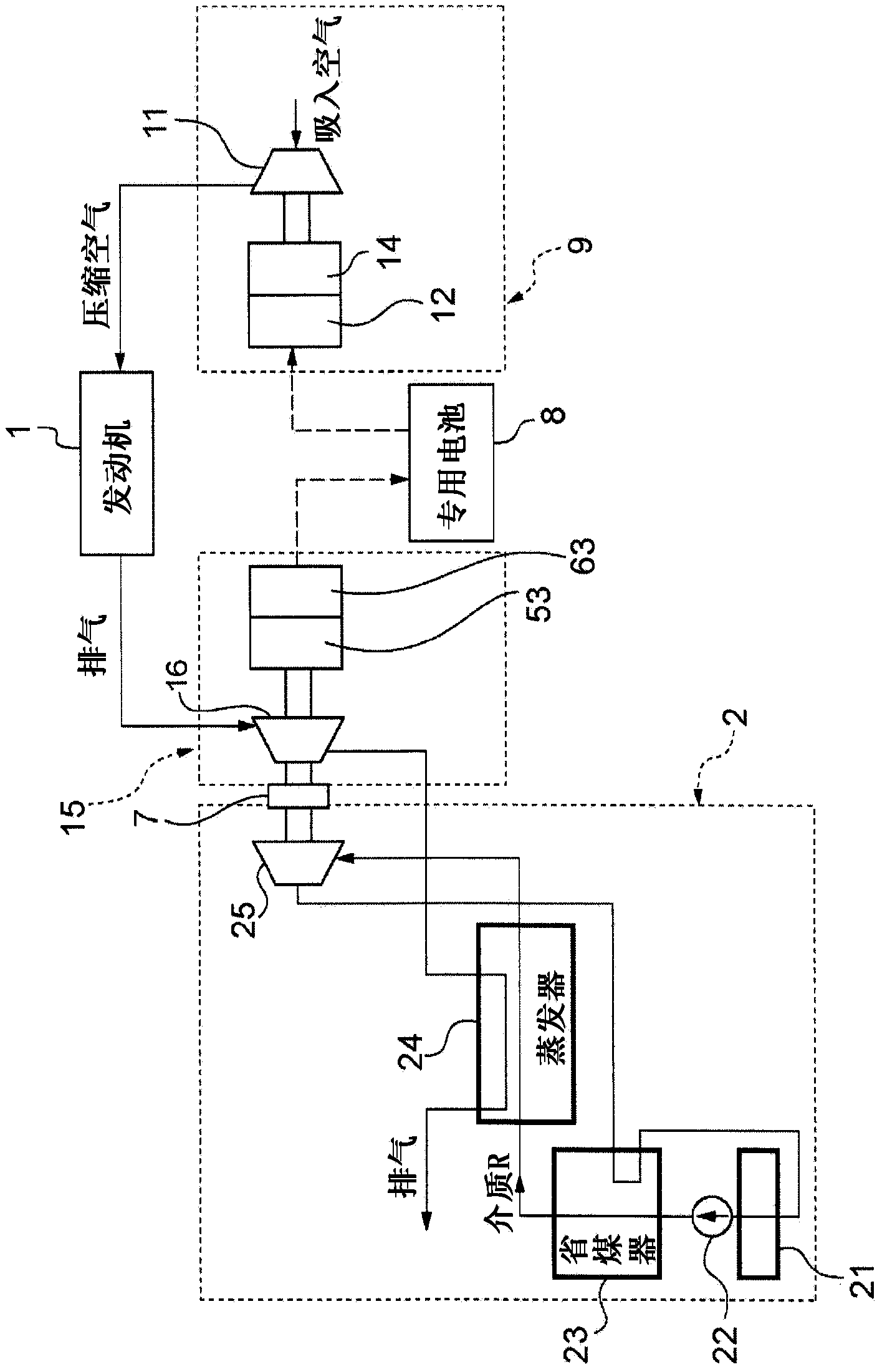 Electric supercharger using waste heat from internal combustion engine and power supply method thereof