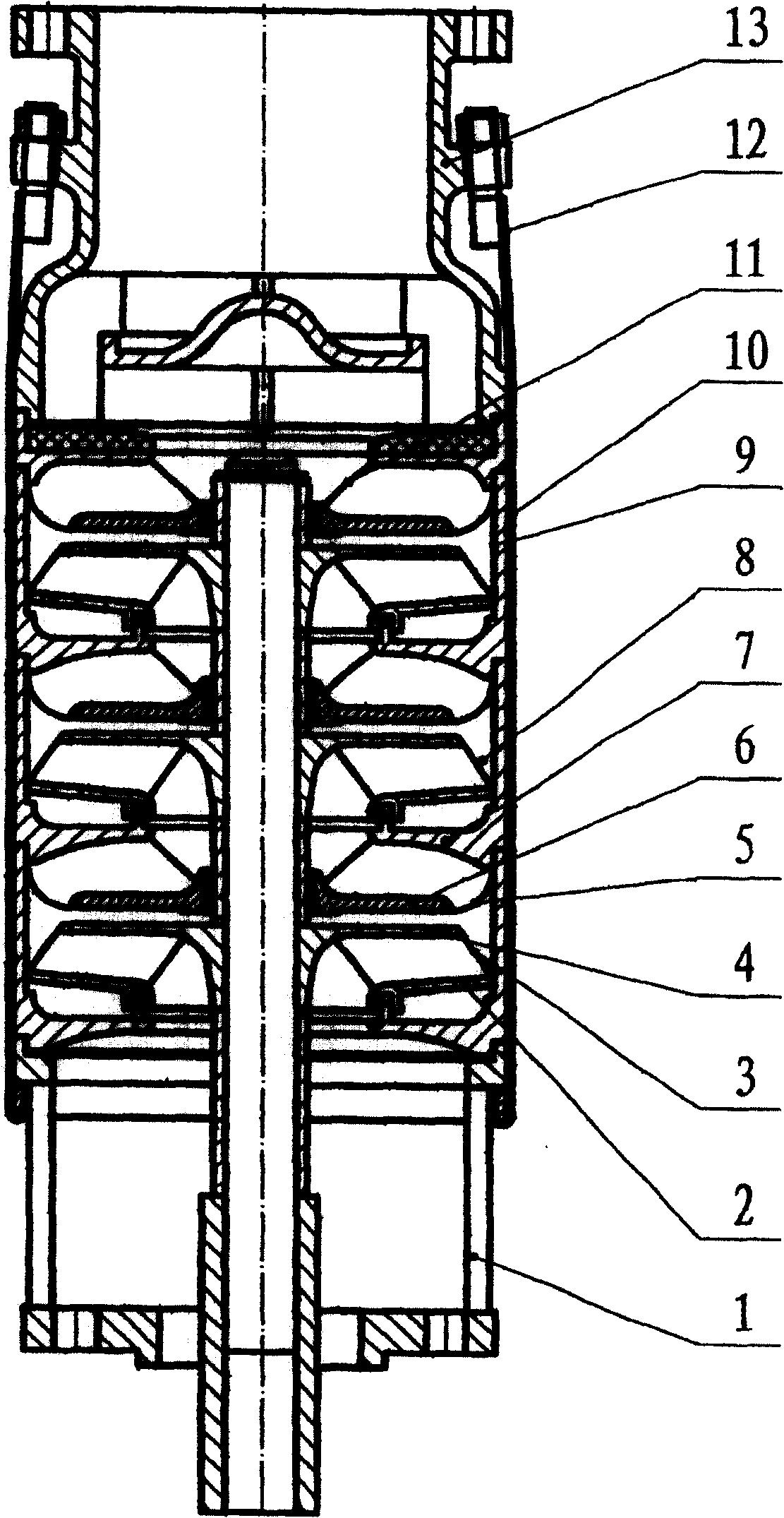 Centrifugal pump for deep well