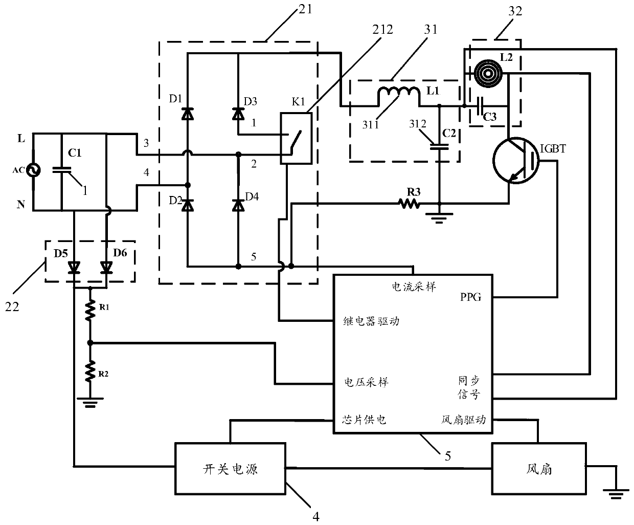 Safety control circuit for electromagnetic cooking utensil and electromagnetic cooking utensil