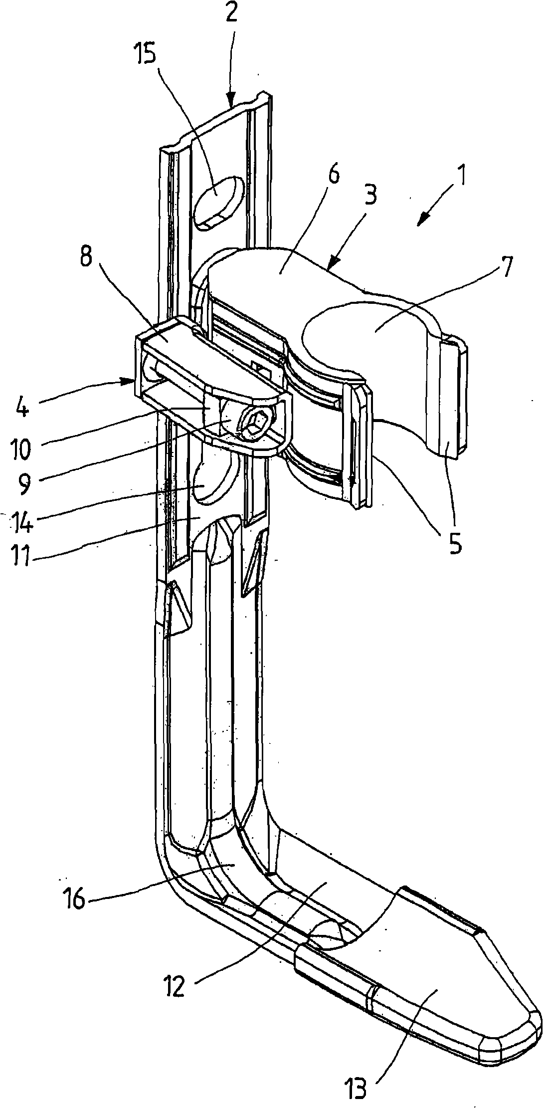 Device for fixing a heater