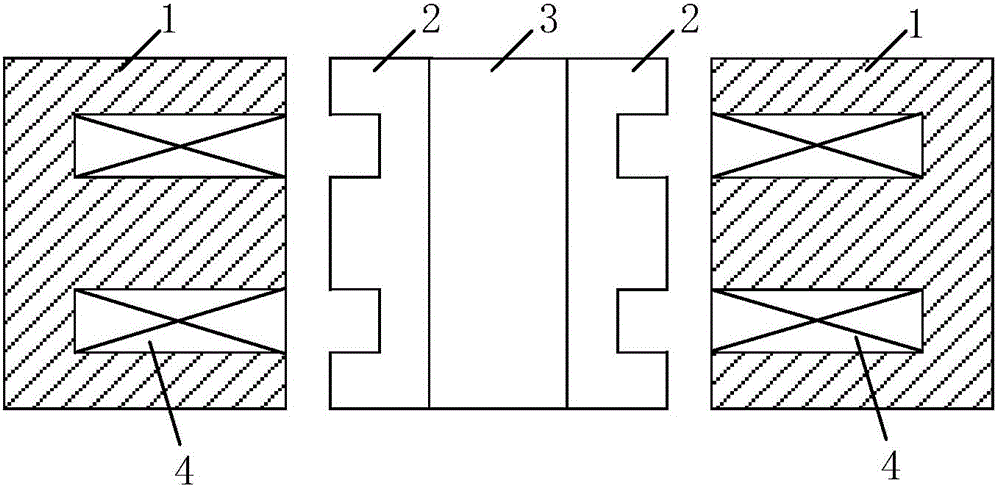 Structure for achieving five-freedom-degree suspension of rotor through axial magnetic bearings