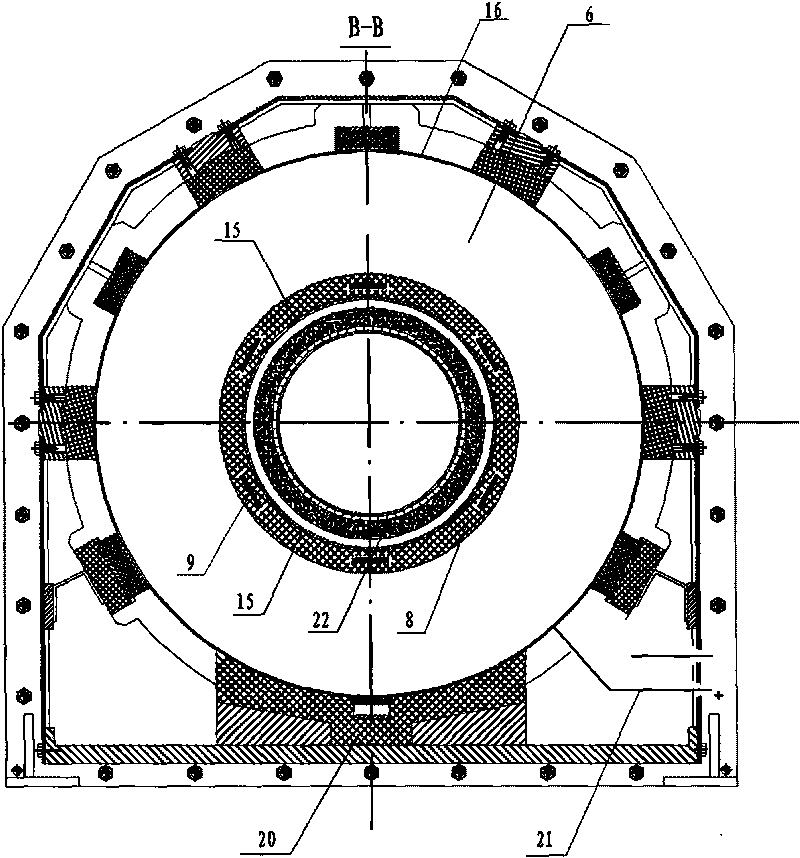 Loading and frequency conversion tuning cavity of large power ferrite