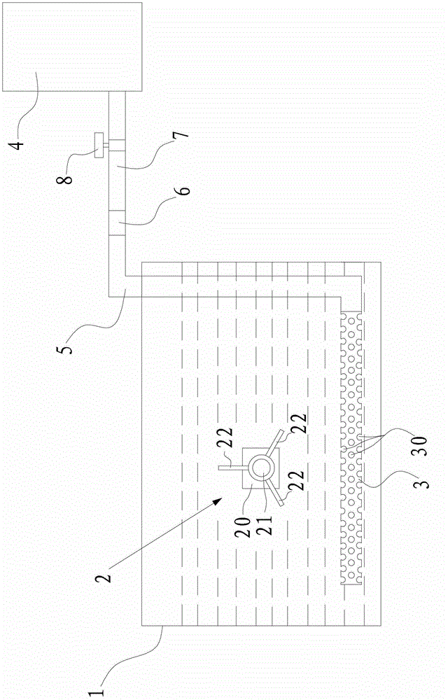 A temperature regulation system for condensed water in cooling pool in casting