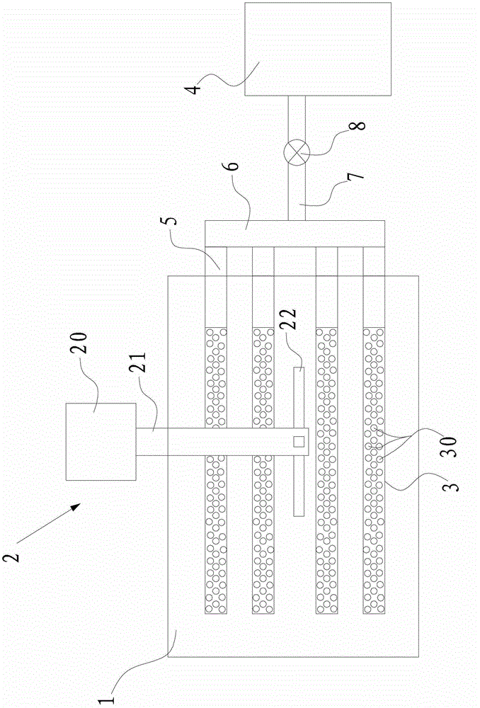 A temperature regulation system for condensed water in cooling pool in casting