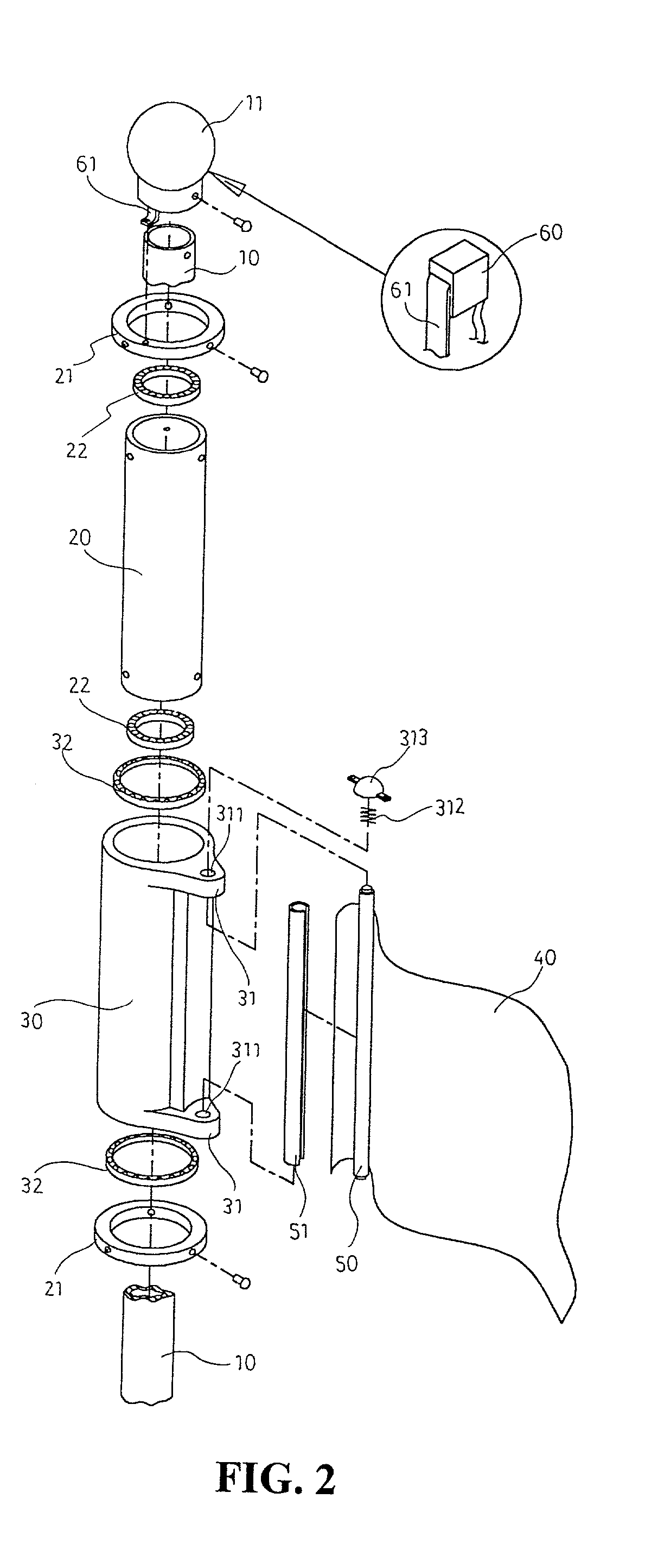 Structure of a flag elevating/descending device