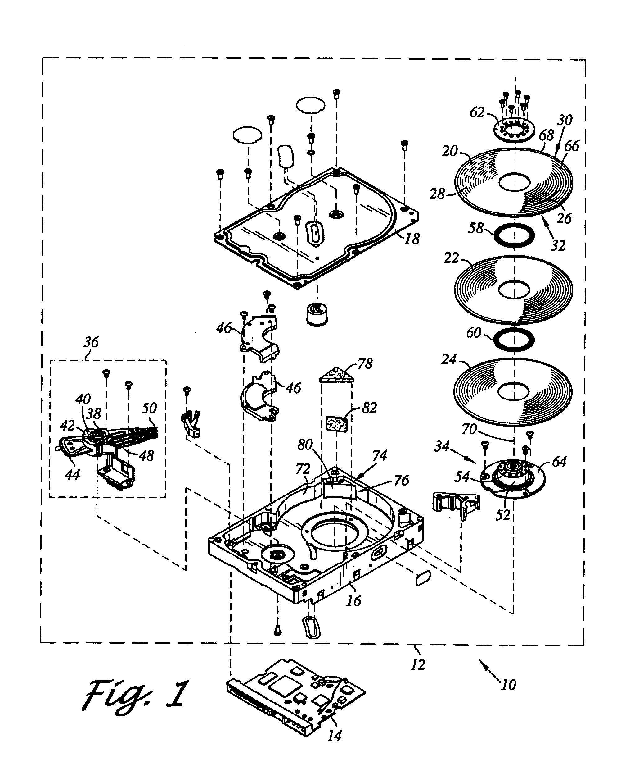 Disk drive including an airflow diverter element radially between spindle motor axis of rotation and cavity in shroud surface