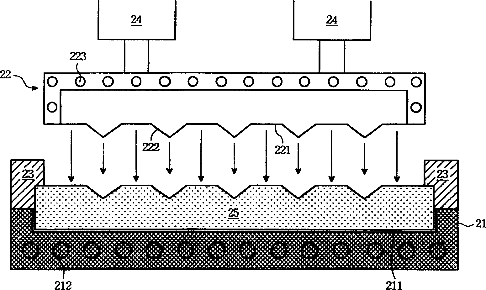 Processing method for forming pattern on the surface of optical element and apparatus thereof