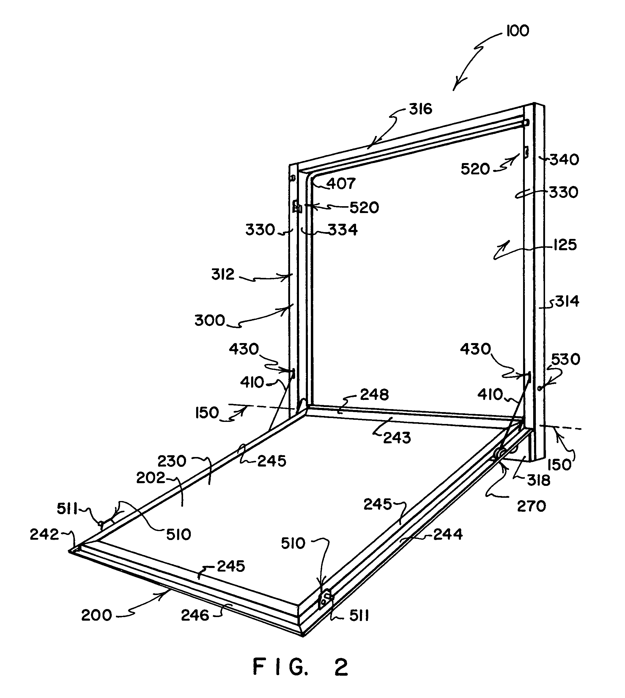 Ramp door and frame assembly