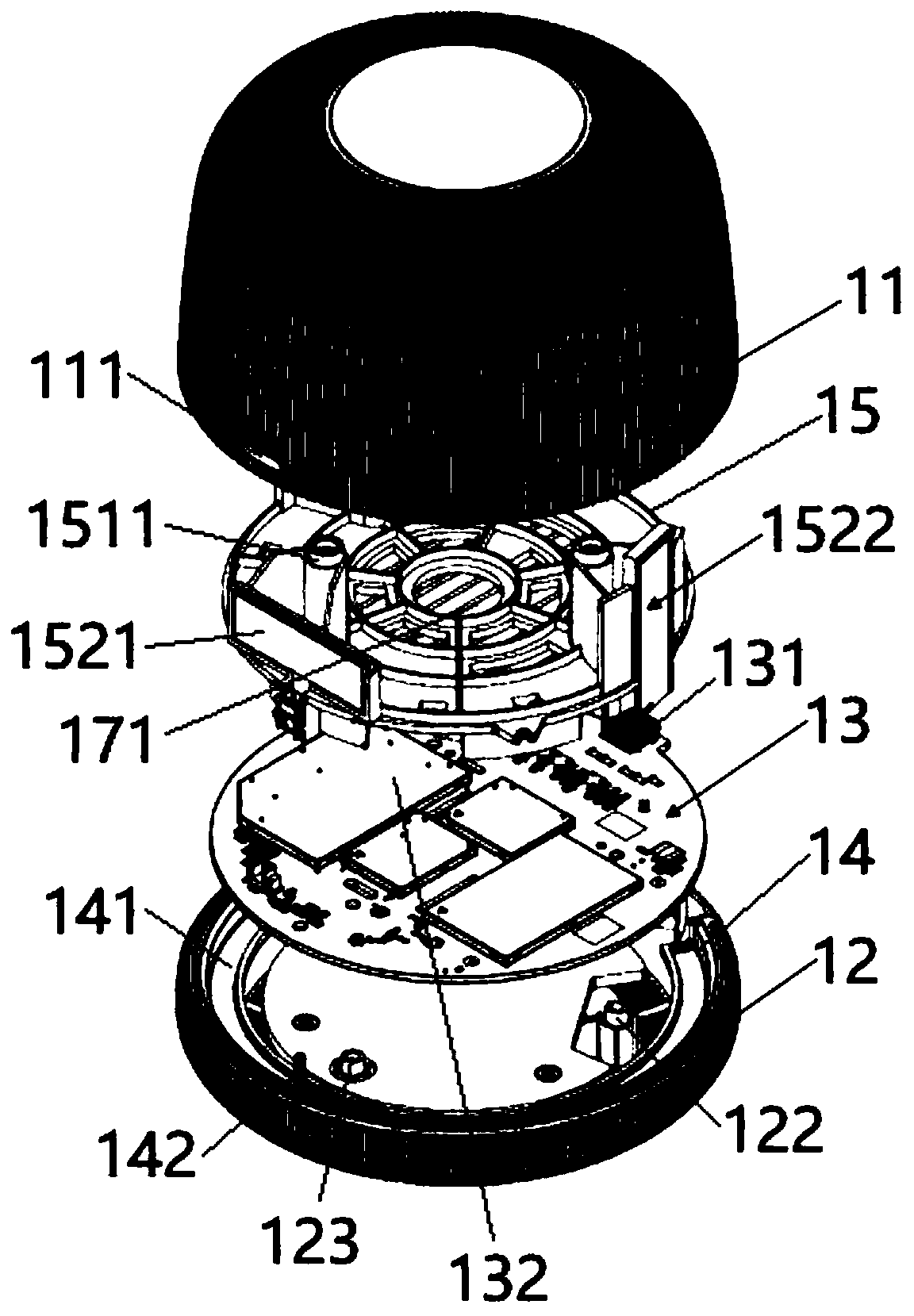 Router with antenna built in and middle frame structure thereof