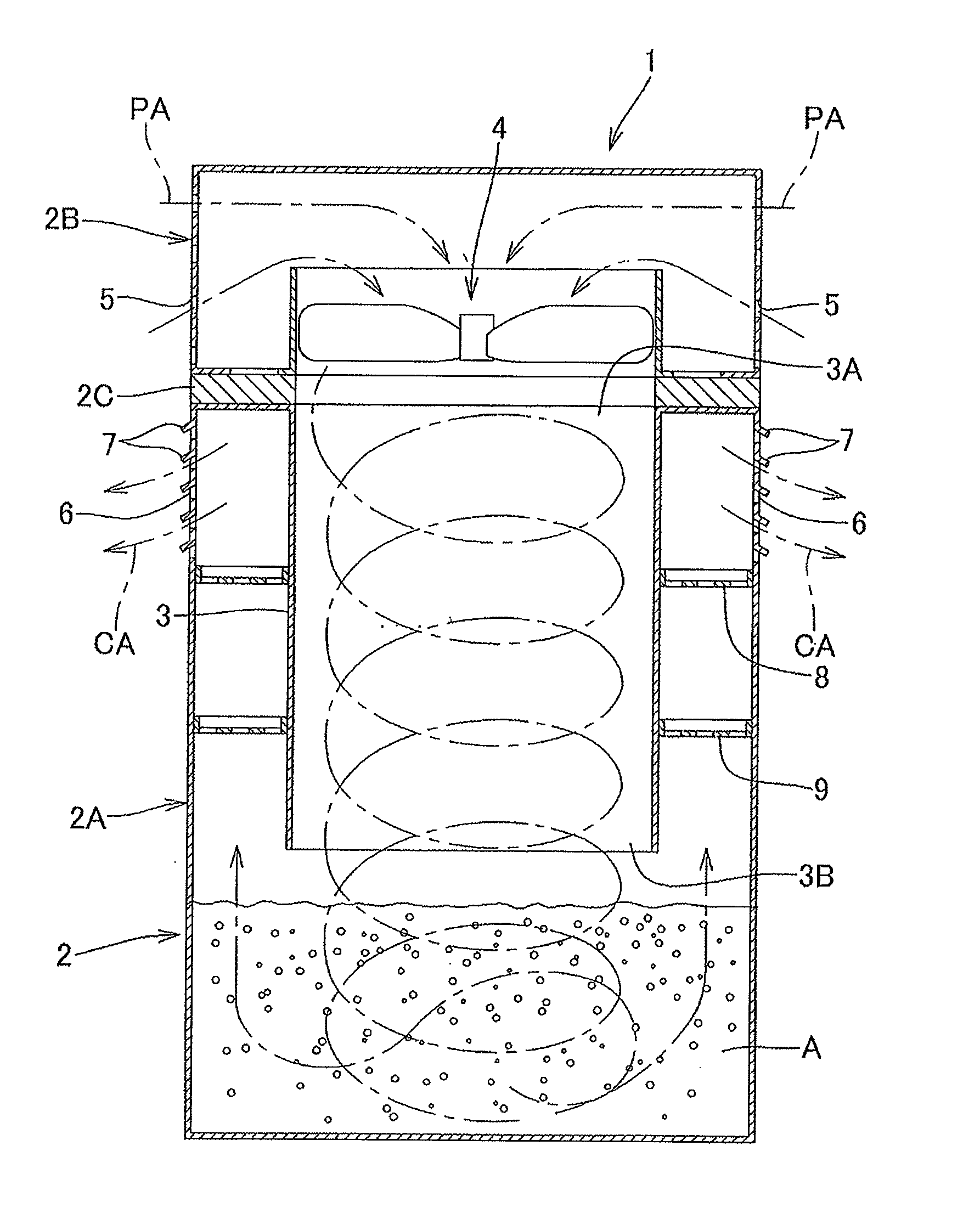 Method and device for cleaning air