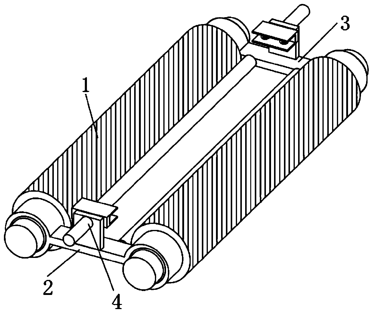 Steel thin belt casting blank deviation preventing device