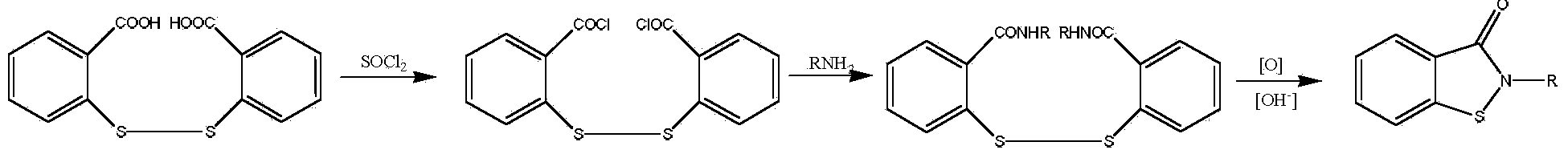 Method for synthesizing N-substitued benzo-isothiazolone derivative