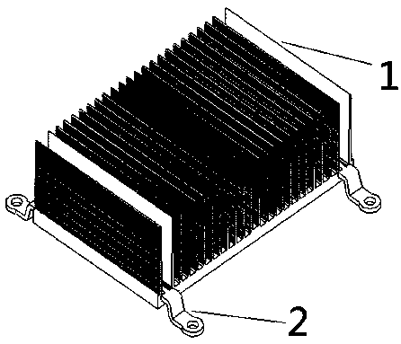 A heat sink with a riveting structure and a riveting process thereof