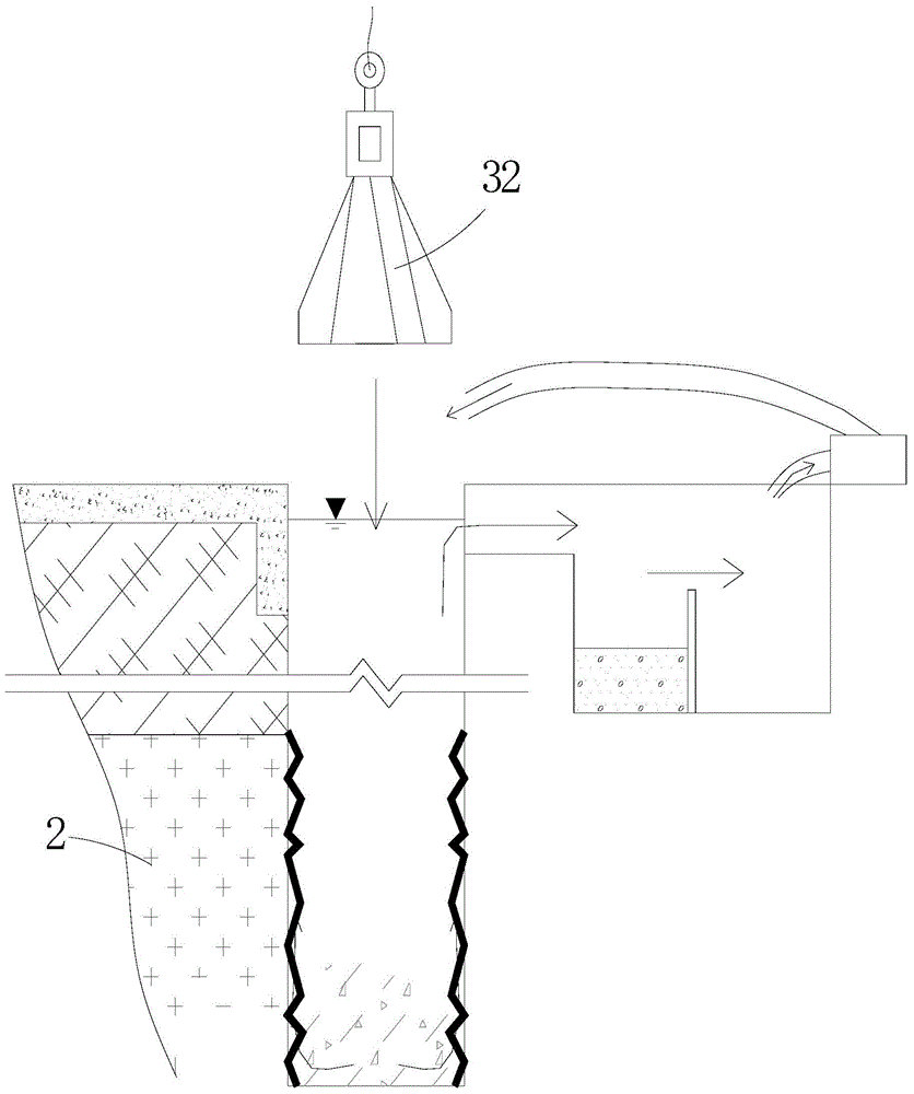 Construction method of underground diaphragm wall into rock to form trough