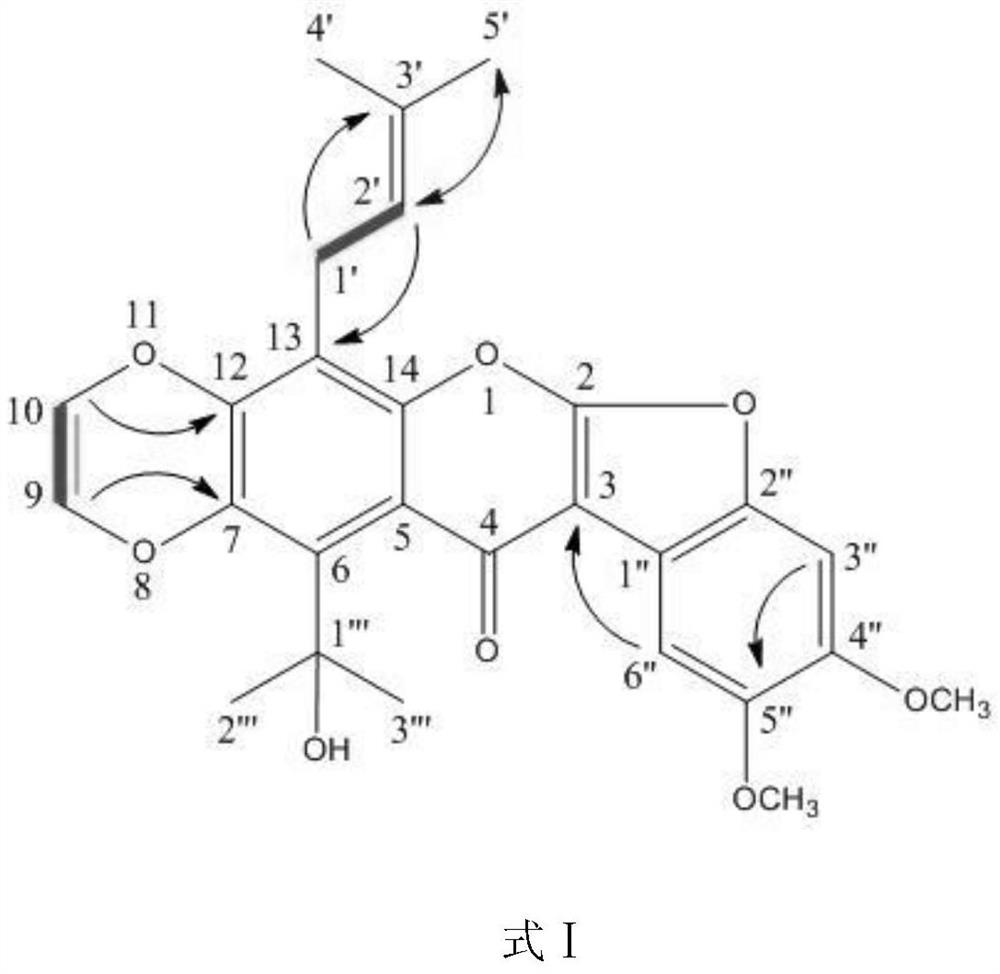 A kind of new pterostane type flavonoid compound and its application