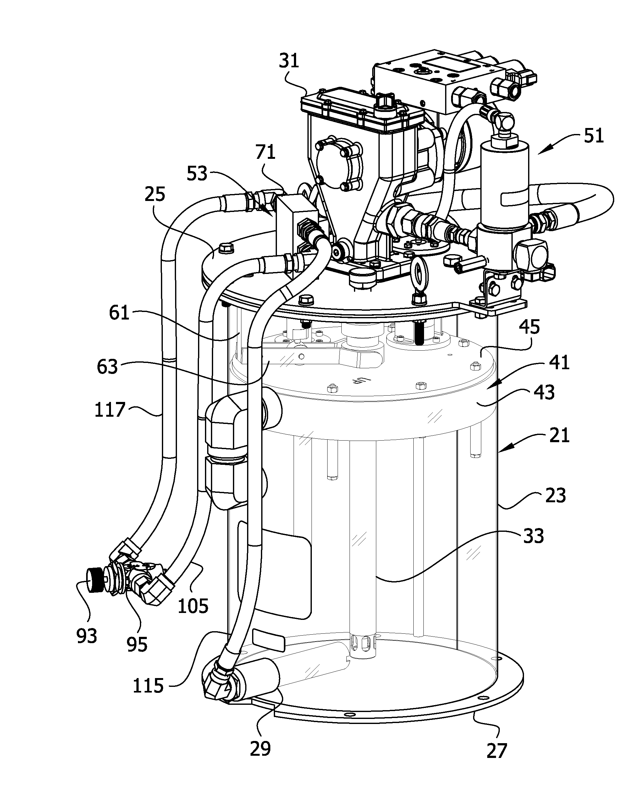 Lubricant reservoir refilling system with shut-off