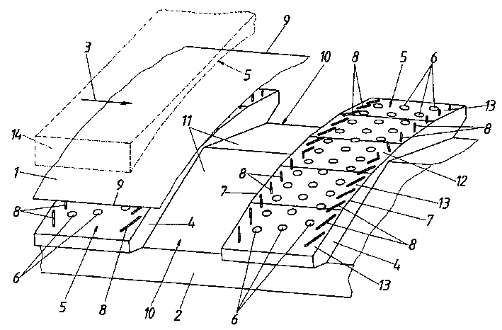Device for guiding metal strip on gas cushion