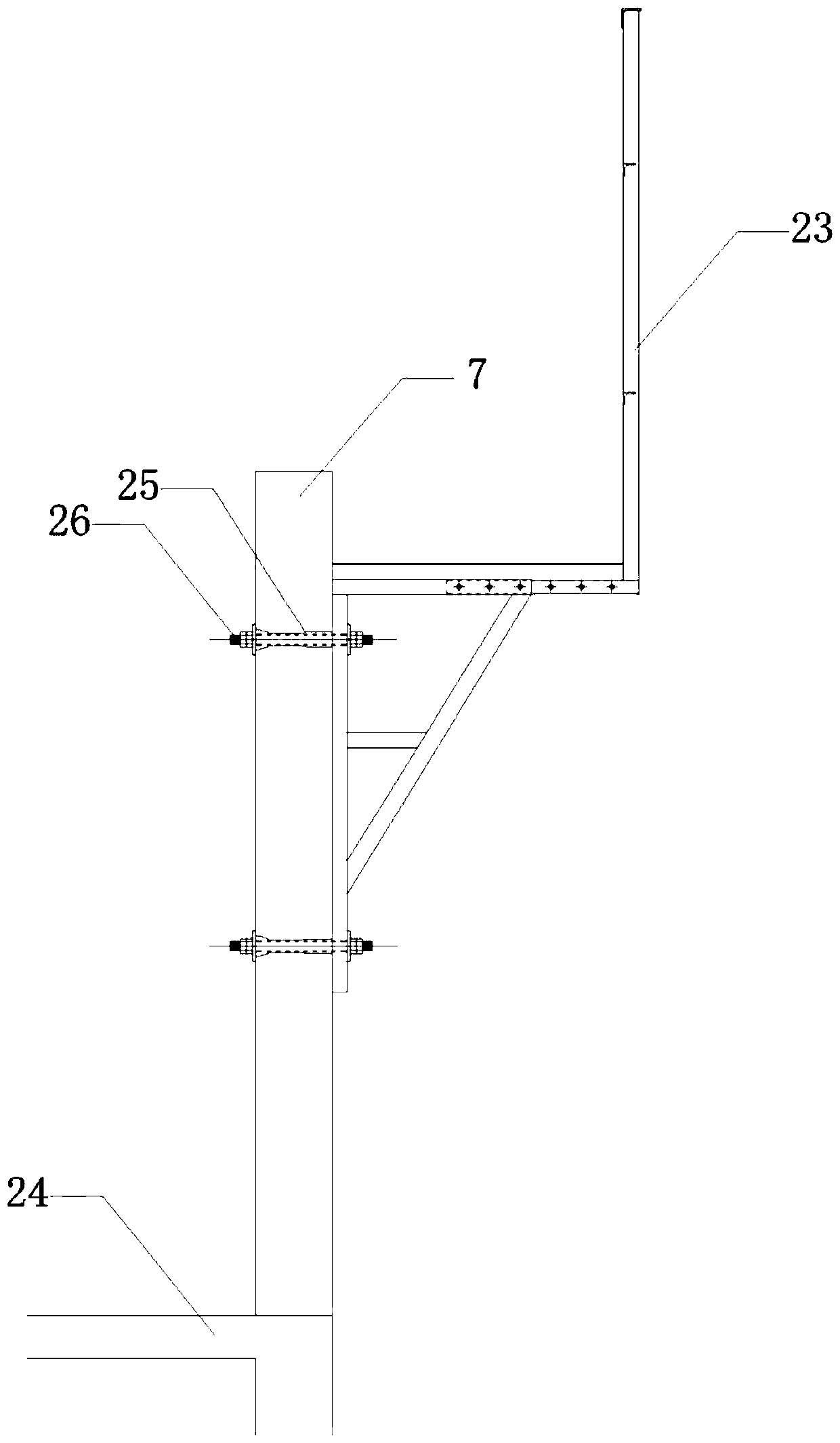 Prefabricated wallboard external hanging rack prefabricated hole and hoisting device