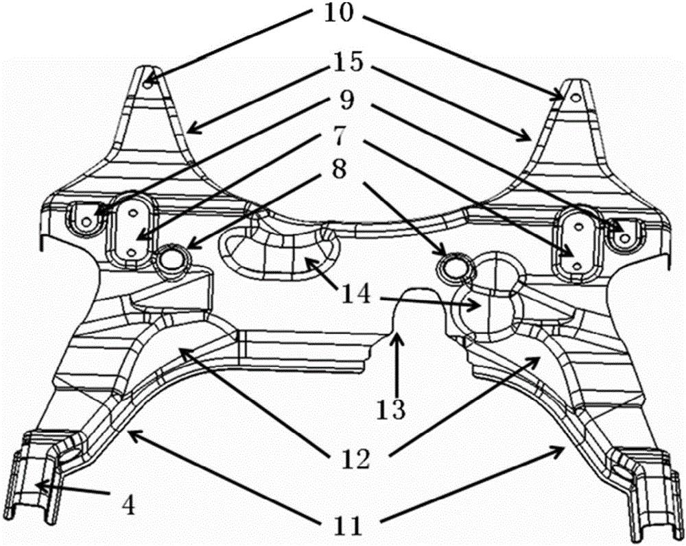 Automotive front auxiliary frame structure
