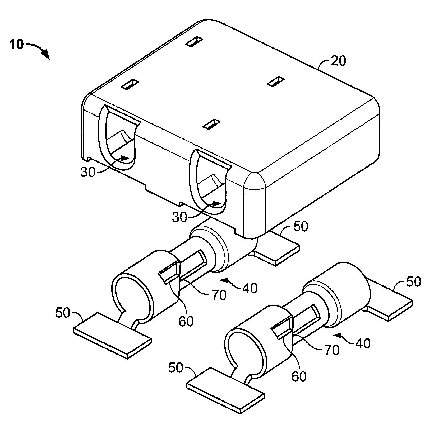 Surface mount poke in connector