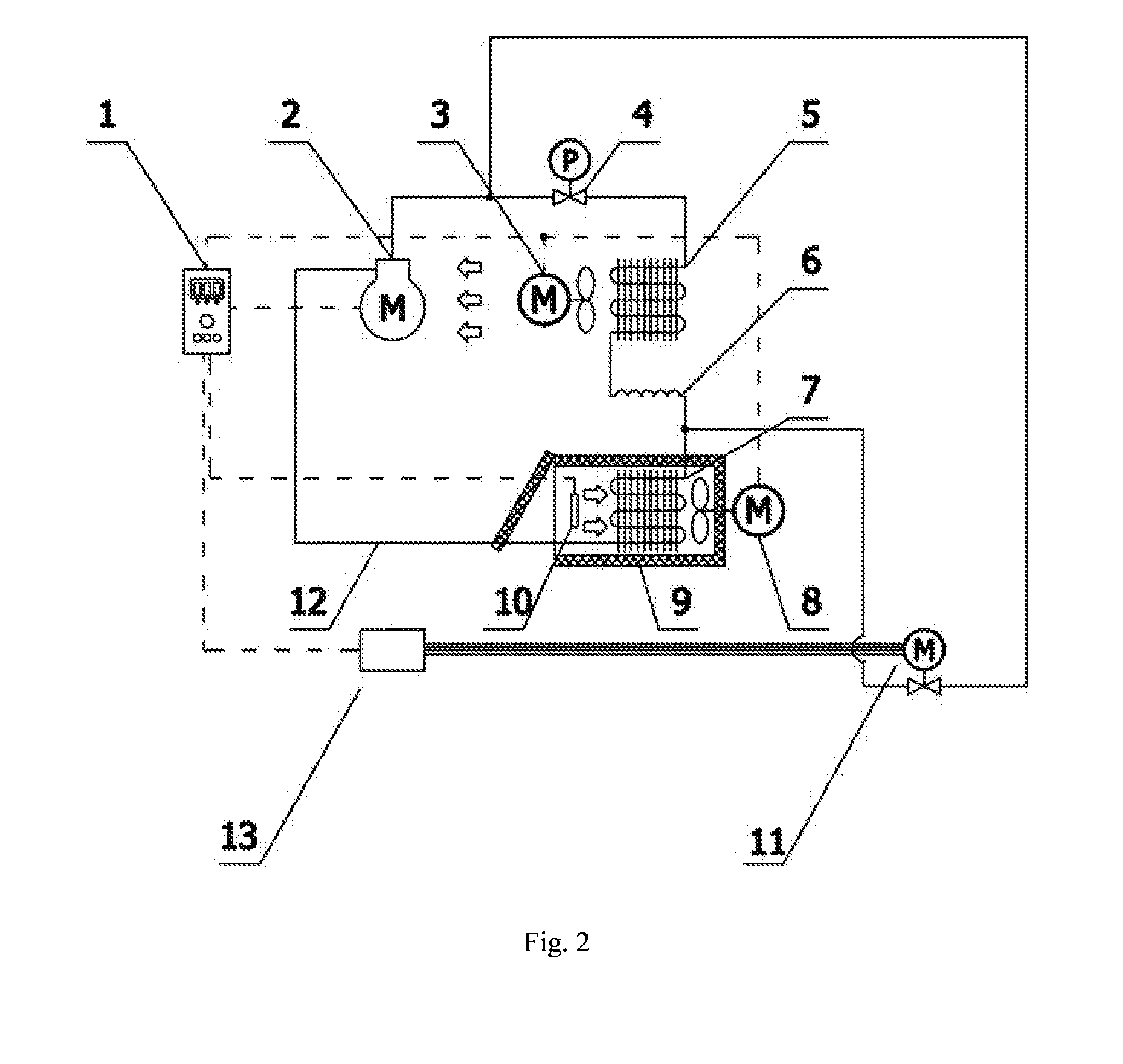 Refrigerating capacity control device, a testing apparatus and a refrigerating control method using the device