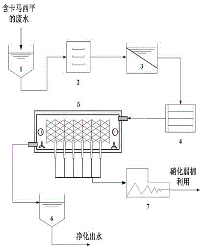 Treatment system for removing carbamazepine in wastewater