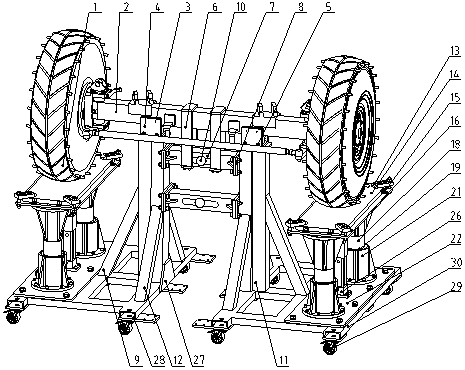 An experimental bench for testing the steering performance of multi-axle vehicles