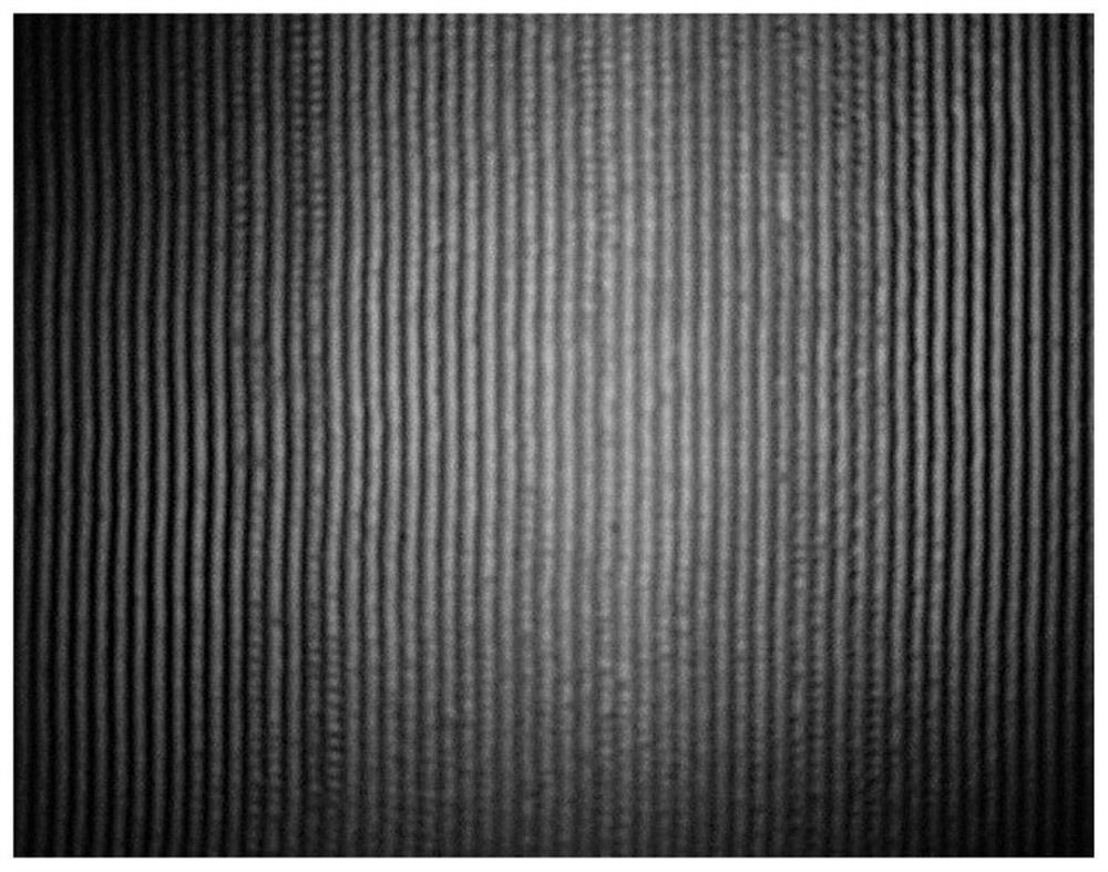 Method and device for preparing periodic stripe structure on surface of glass coated with ITO (Indium Tin Oxide) film