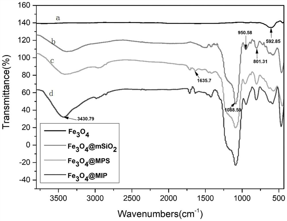 A preparation method and application of magnetic iron ferric oxide nanoparticles-ph responsive imprinted material