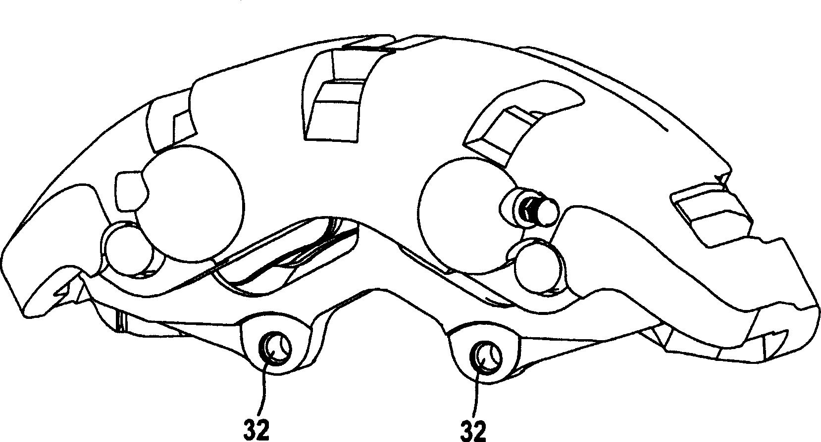 Disc brake equipped with a floating caliper and several outer brake pads directly supported on the brake anchor plate