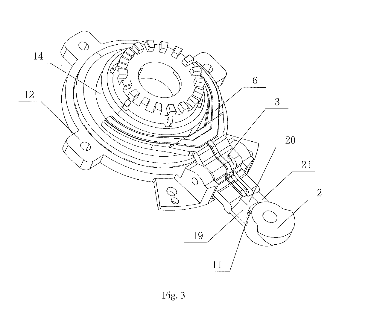 Clutch driving device for deceleration clutch