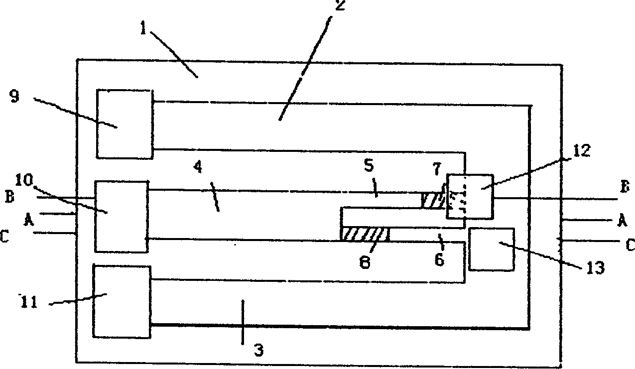 Direct heating terminal type micro electronic mechanical system microwave power sensor and its producing method