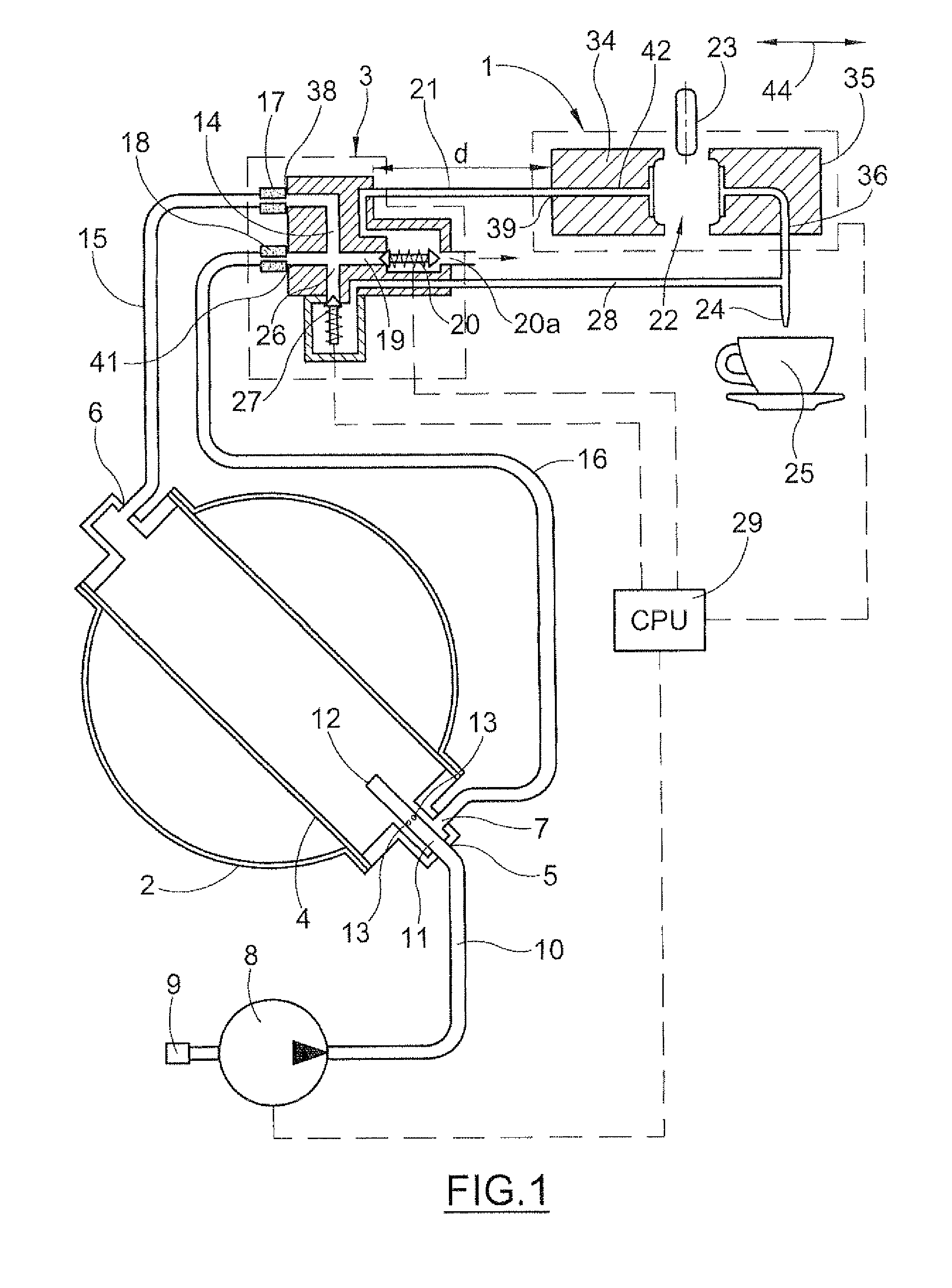 Apparatus for the preparation of coffee-based beverages from pre-packaged pods or capsules