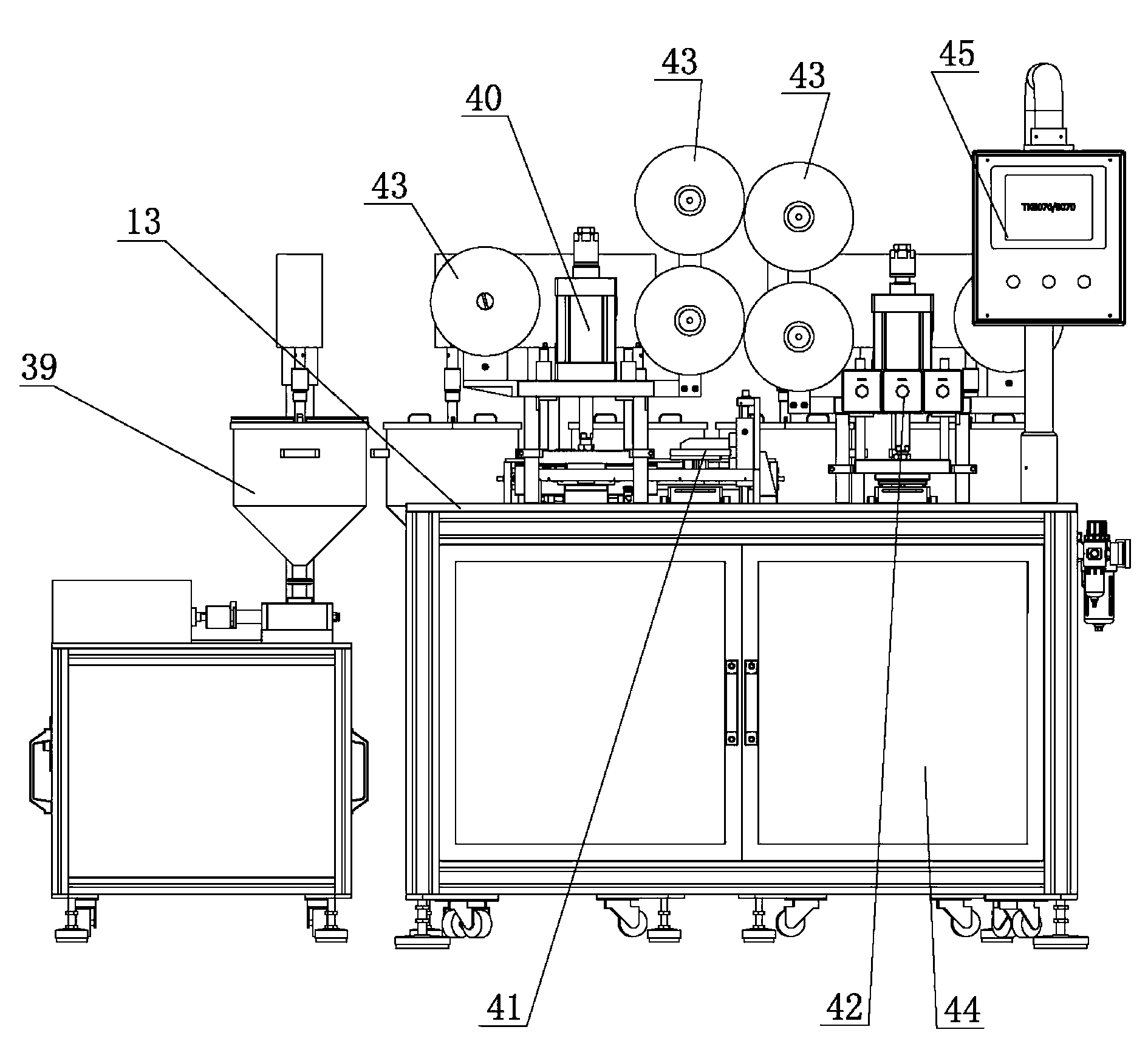 Liquid powder forming machine