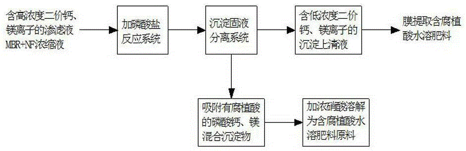 Method for removing and recycling high-concentration Ca&lt;2+&gt; and Mg&lt;2+&gt; in leachate MBR and NF concentrate