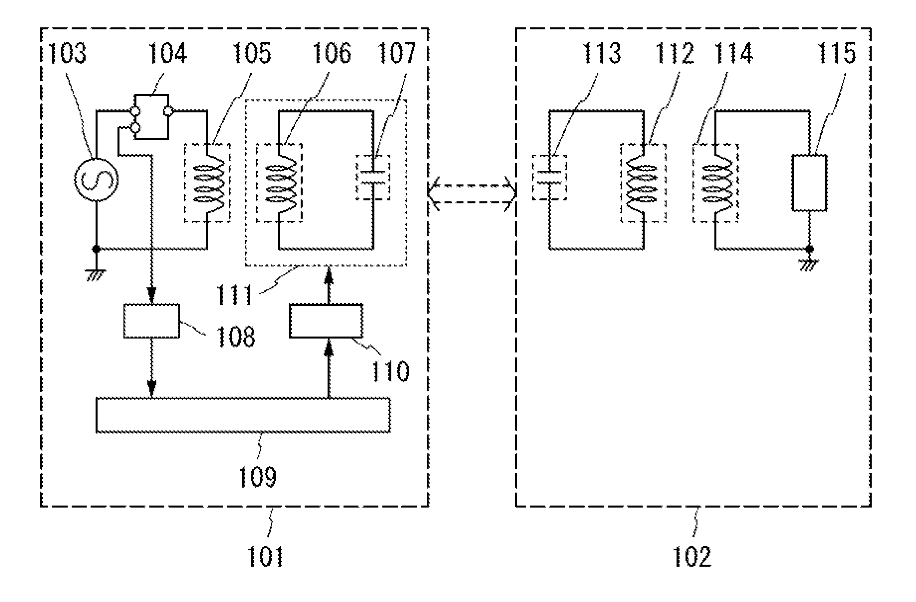 Power feeding device and contactless power feeding system provided with power feeding device