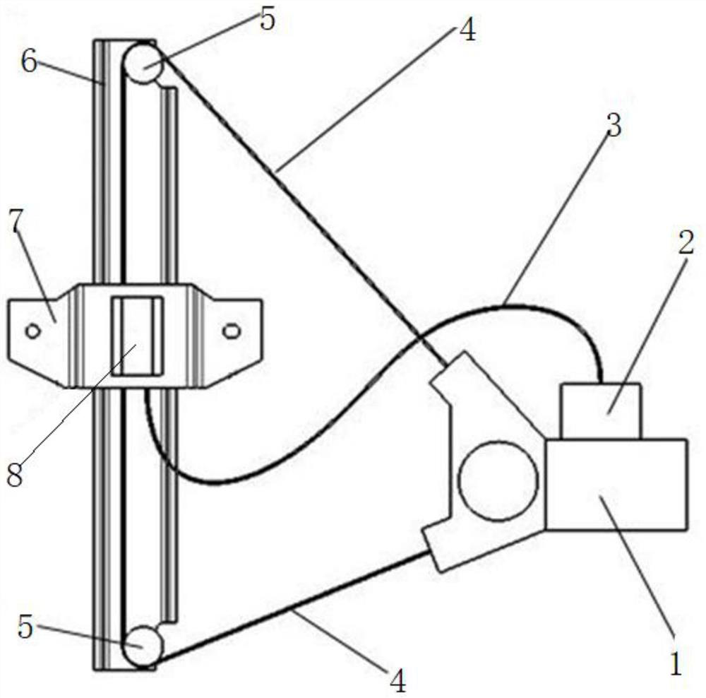 Single-guide-rail glass lifter with variable motion resistance