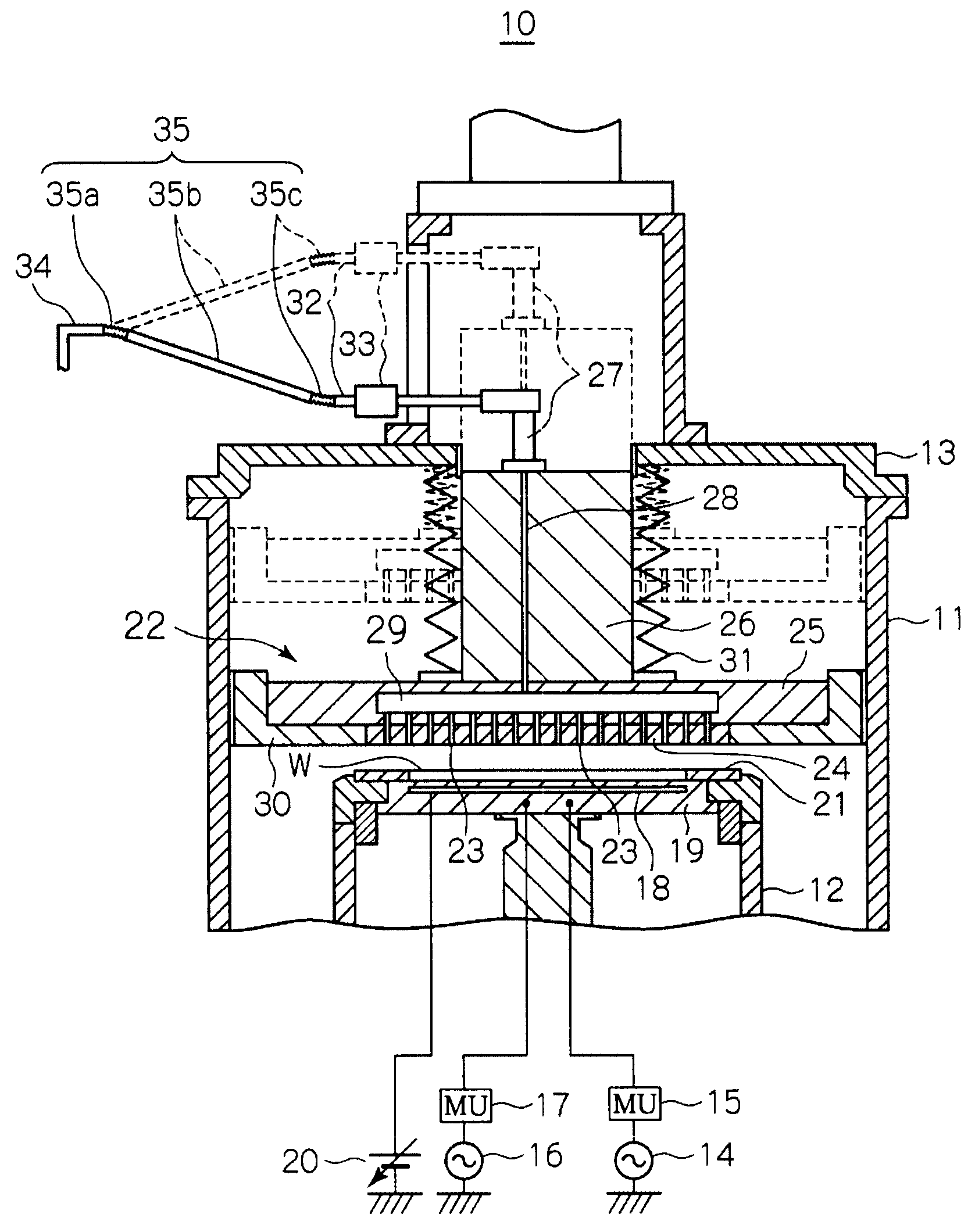 Movable gas introduction structure and substrate processing apparatus having same