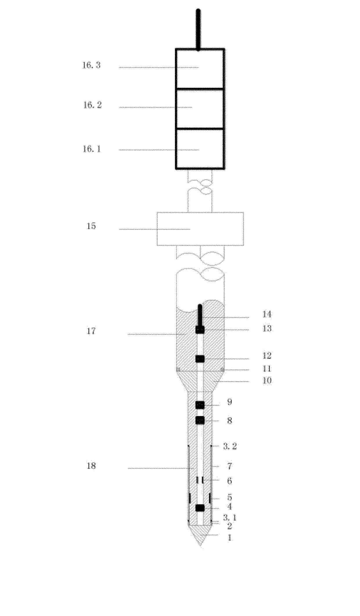 Gravity type pore pressure dynamic penetration device for shallow layer seabed soil