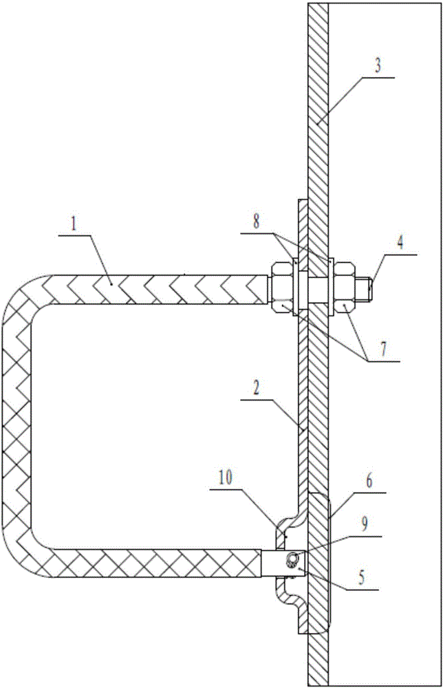 Fall-proof U-shaped foot pin for iron tower and use method thereof