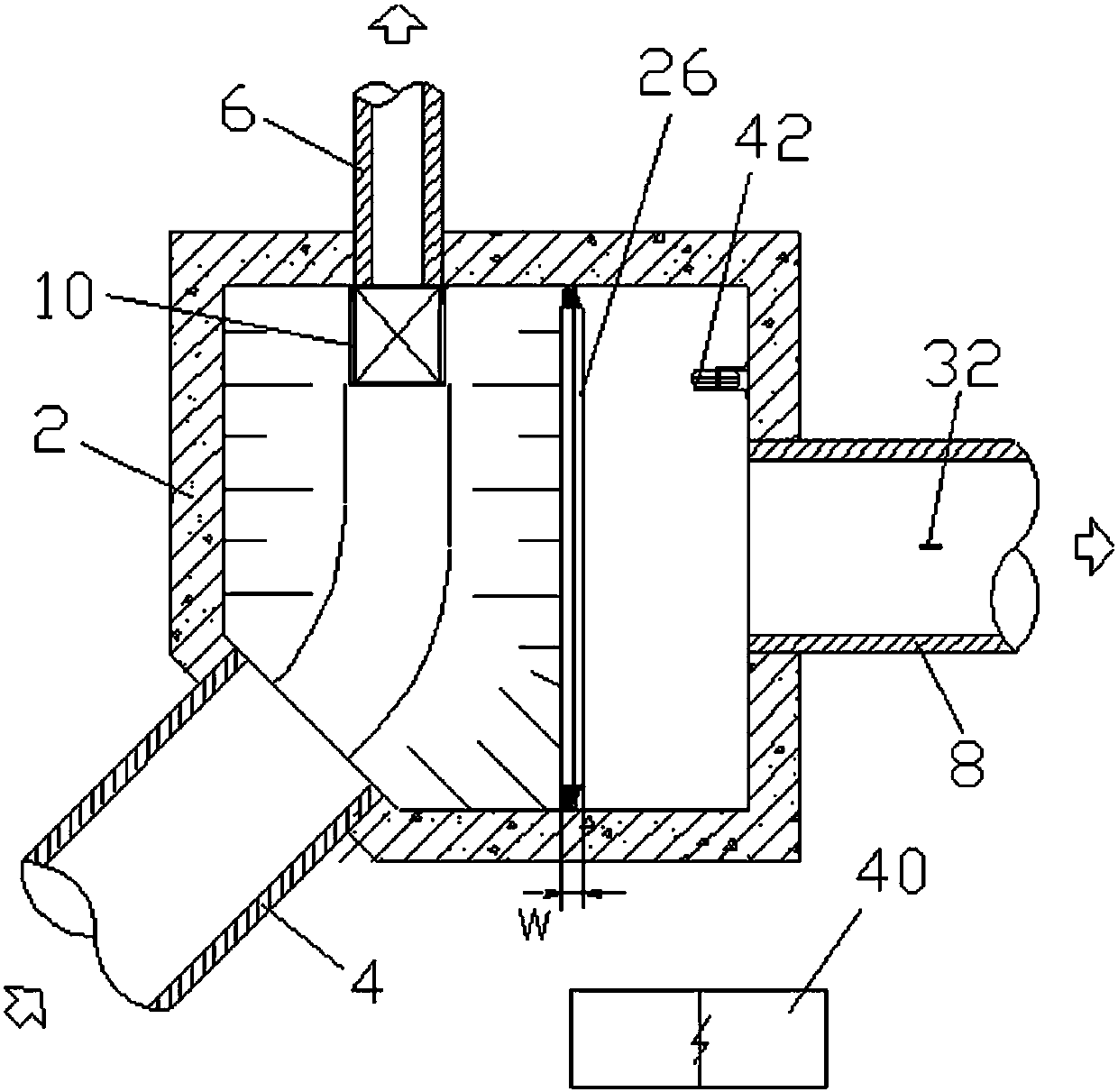 A non-power-limited flow-limiting intelligent interception well capable of floating slag