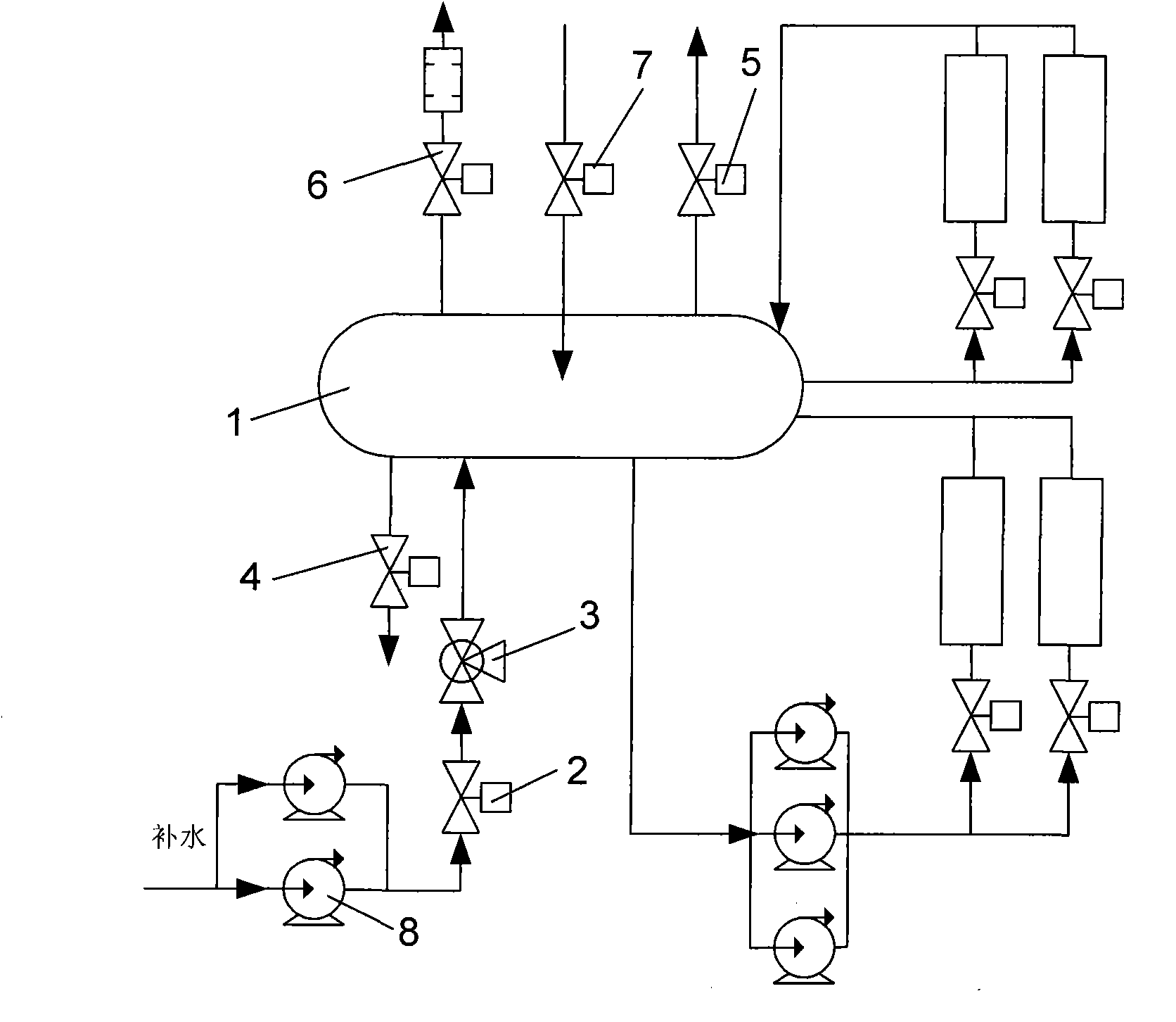 Four-impulse control method for steam drum water level of converter