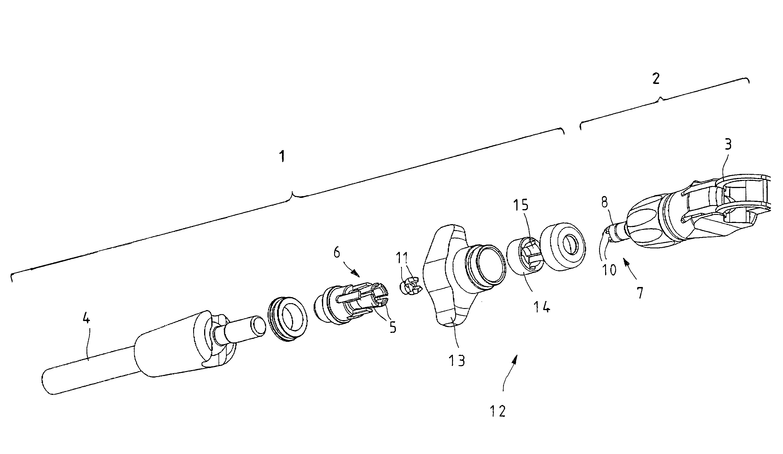 Coupling device for attaching medical instruments to a holding device